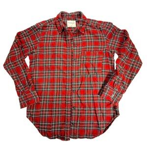 Abercrombie & Fitch Soft Collection Red Plaid Flannel Shirt Women XS Long Sleeve